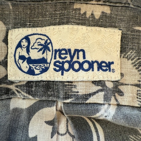 Reyn Spooner Mens XL Short Sleeve Button Up Shirt Gray Floral Hawaiian Aloha - Picture 4 of 16